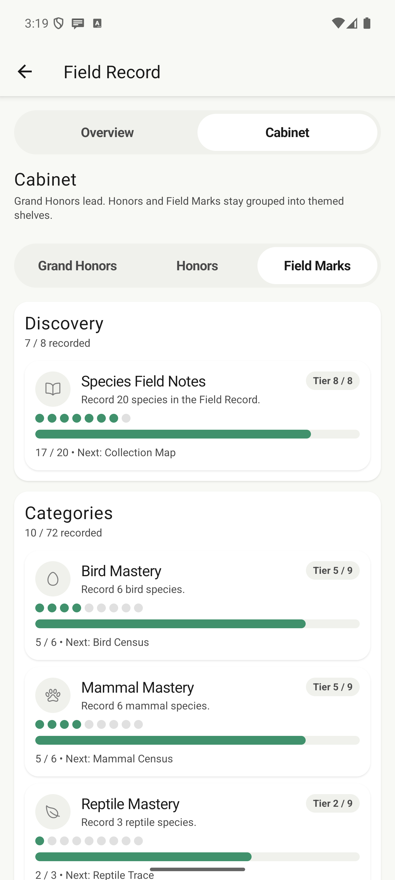 Field Record — Field Marks tier