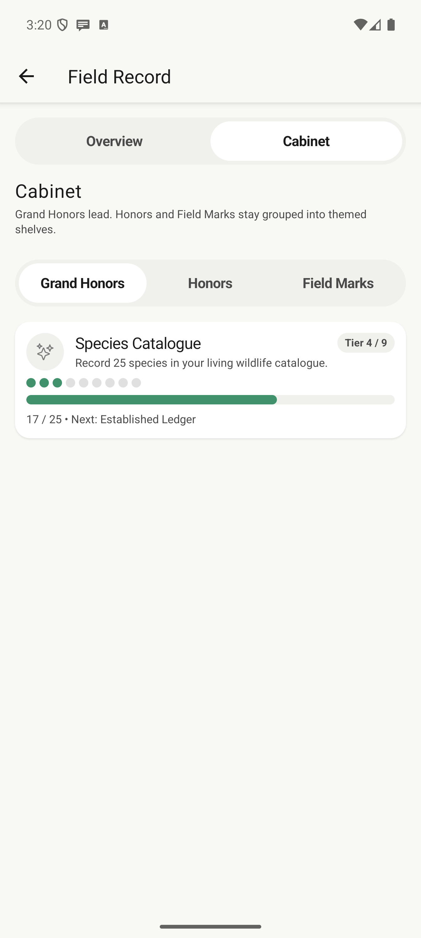 Field Record — Grand Honors